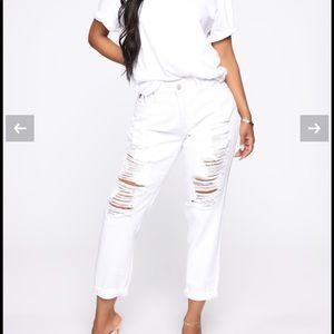 Boyfriend white jean